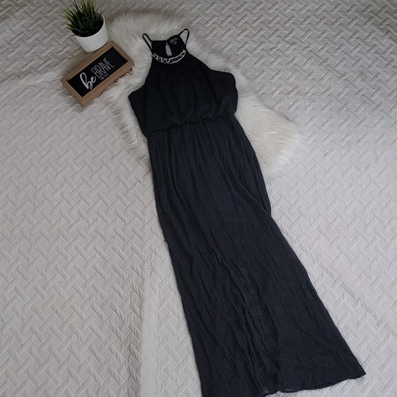 {Lily Rose} Halter Black Maxi Dress - Picture 3 of 6